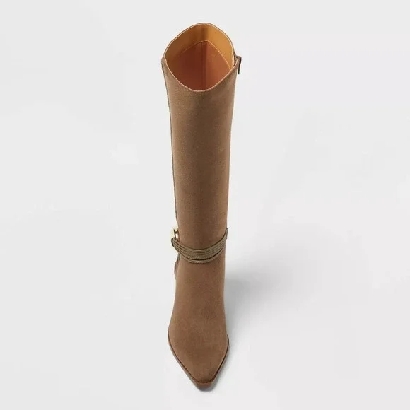 Women's Rio Whip Stitch Tall Boots Universal Thread Dark Taupe 9.5 New With Tags - Picture 4 of 6